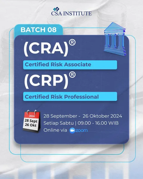 Ikuti pelatihan Certified Risk Associate (CRA) dan Certified Risk Professional (CRP) berstandar BNSP