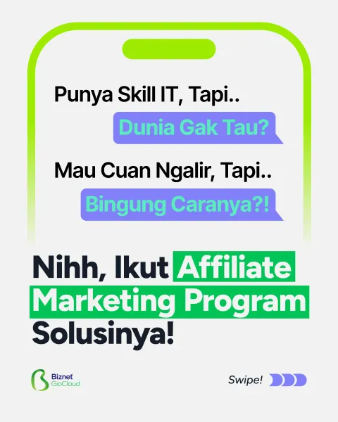 Ikutan Affiliate Marketing Program bareng Biznet Gio yuk! Melalui kerjasama ini, kamu bisa ningkatin