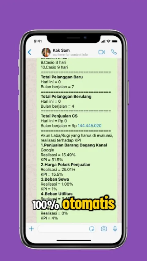 Enaknya bikin laporan keuangan bisa langsung kirim ke WA cuma 59.000 aja.
Jadi data keuangan ga nump