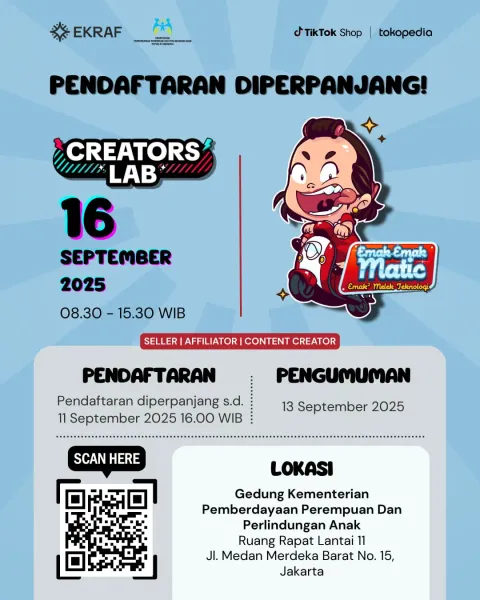 📢 CREATOR LABS: Emak-Emak Matic 2025 PERPANJANG MASA PENDAFTARAN!

Buat para emak kece yang mau tam