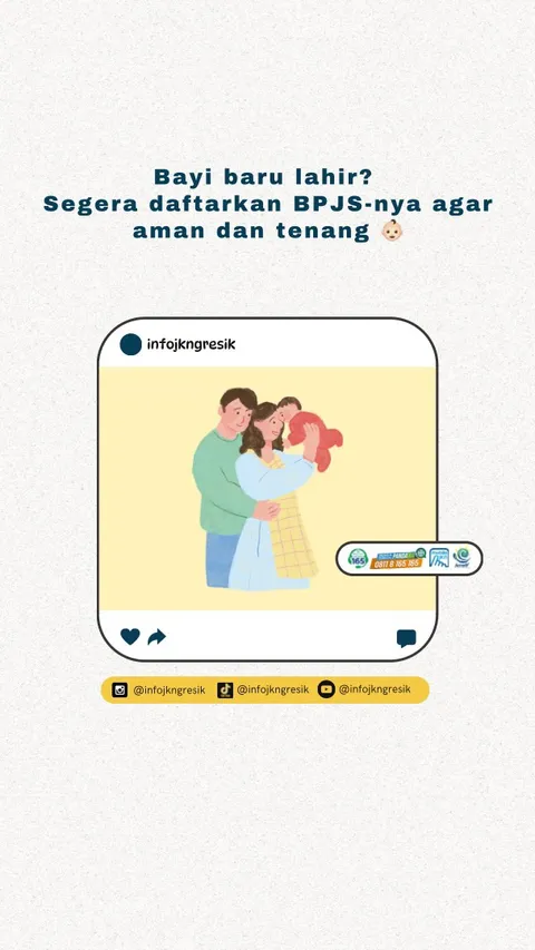 Bayi baru lahir? Segera daftarkan BPJS-nya agar aman dan tenang

#BPJSKesehatanRI
#InfoJKN
#InfoJKNG