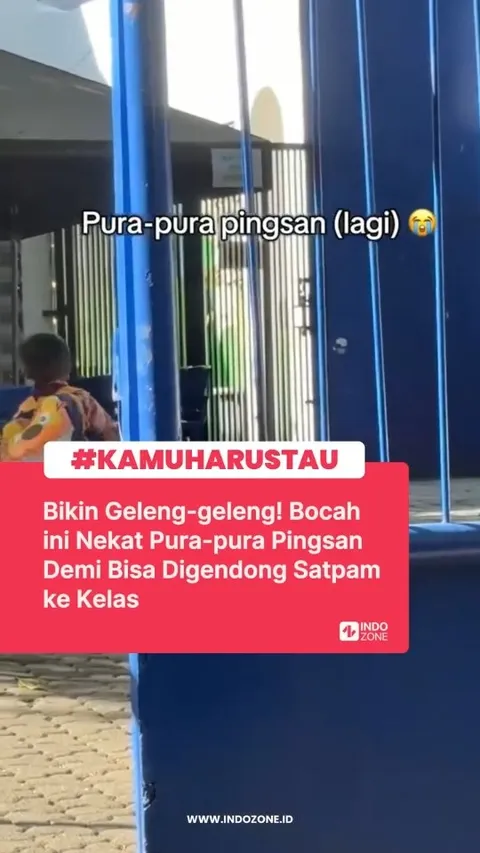 Aksi menggemaskan seorang bocah di sekolah ini berhasil mencuri perhatian banyak orang ketika ia den