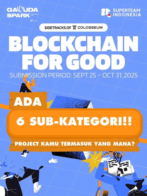 Blockchain for Good udah dibuka!
Bikin solusi Web3 buat kebaikan, dari lawan hoax, transparansi pub