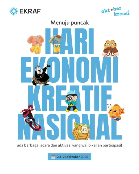 #OktoberKreasi jadi manifestasi dari #EkrafDay2025 untuk apresiasi perjuangan dan prestasi pegiat ek