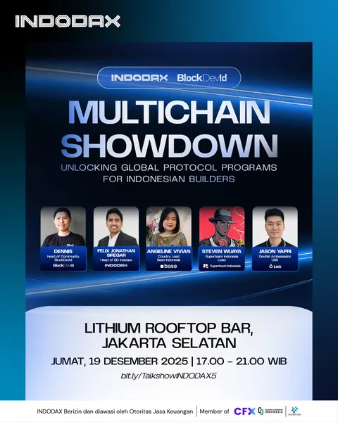 Halo Teman INDODAX!
Siap mendalami peluang dari berbagai ekosistem Web3?
Yuk hadir di event seru Mu