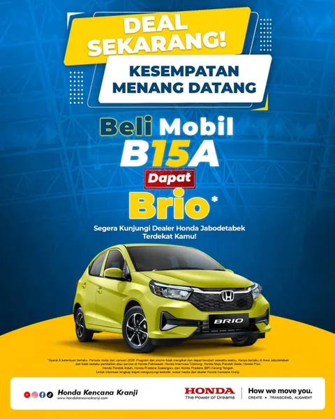 Ini dia yang dinantikan!
DEAL SEKARANG! Kesempatan menang datang!
Beli mobil dapat mobil lagi? BIS