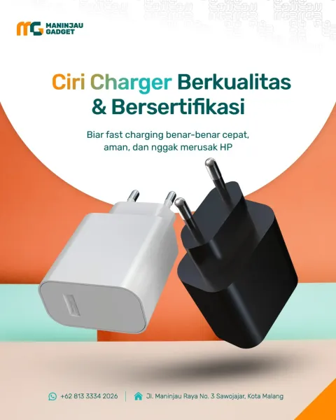 Fast charging itu bukan cuma soal cepat.
Tapi juga soal aman.
Charger yang terlihat mirip belum tent