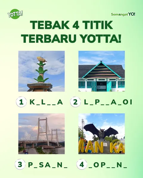 SEGERA OPENING 4 TITIK BARU YOTTA!🎉

Kali ini Yotta bakal hadir di 4 titik yang pastinya lokasi ini
