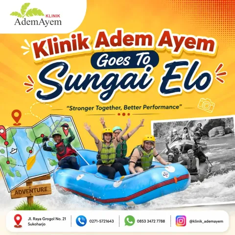 🌊 Klinik Adem Ayem Goes to Sungai Elo! 🛶✨
Saatnya melepas penat, mempererat kebersamaan, dan meni