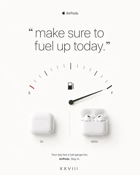 Some days, your mind needs a little fuel too.
When the world gets loud, AirPods give you a little s