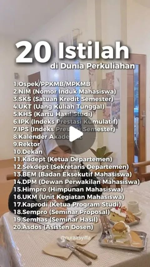 38K likes, 31 comments - nuraasyiffa on June 25, 2024: "Mahasiswa Baru Wajib Tahu 20 Istilah yang Se