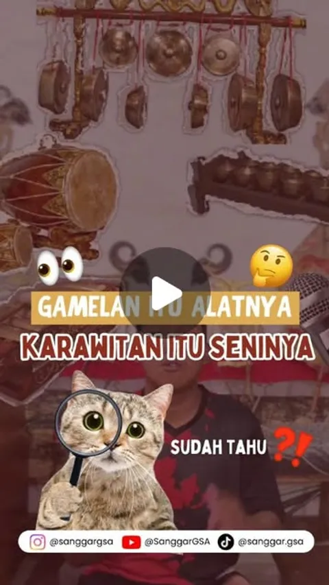 Karawitan adalah seni musik orkestra gamelan yang terdiri dari instrumen musik dan vokal suara. Meng