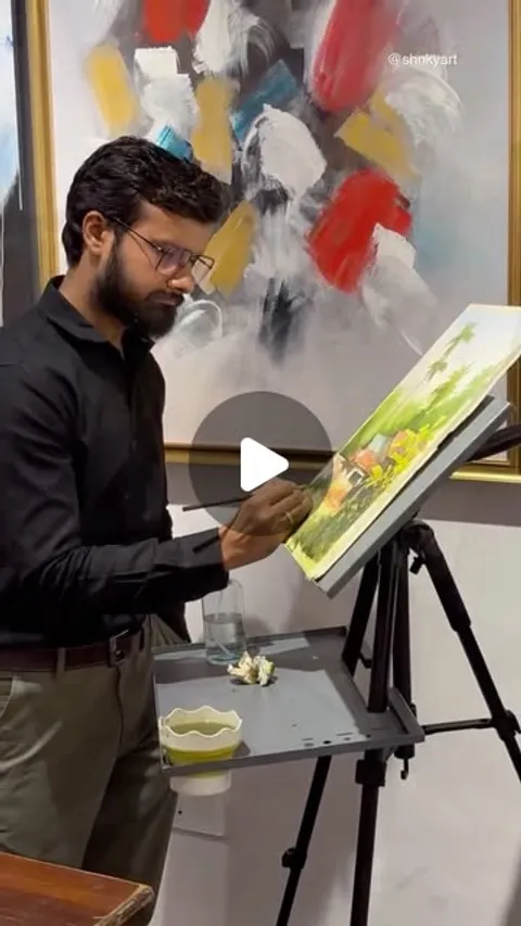 563 likes, 10 comments - shnkyart on May 10, 2026: "Live Watercolor painting demonstration at @delhi