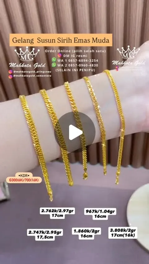 45 likes, 1 comments - mahkotagold_pringsewu on May 11, 2026: "Model gelang polosan yang masih fashi