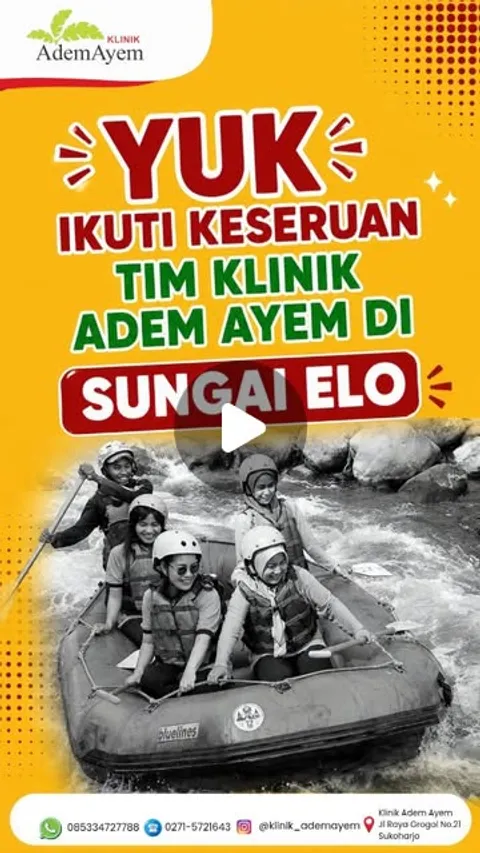 🌊 YUK IKUTI KESERUAN TIM KLINIK ADEM AYEM DI SUNGAI ELO! 🛶✨
Bukan cuma kompak saat melayani pasie